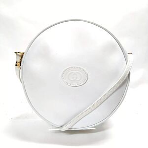 Gucci White Round Crossbody Bag